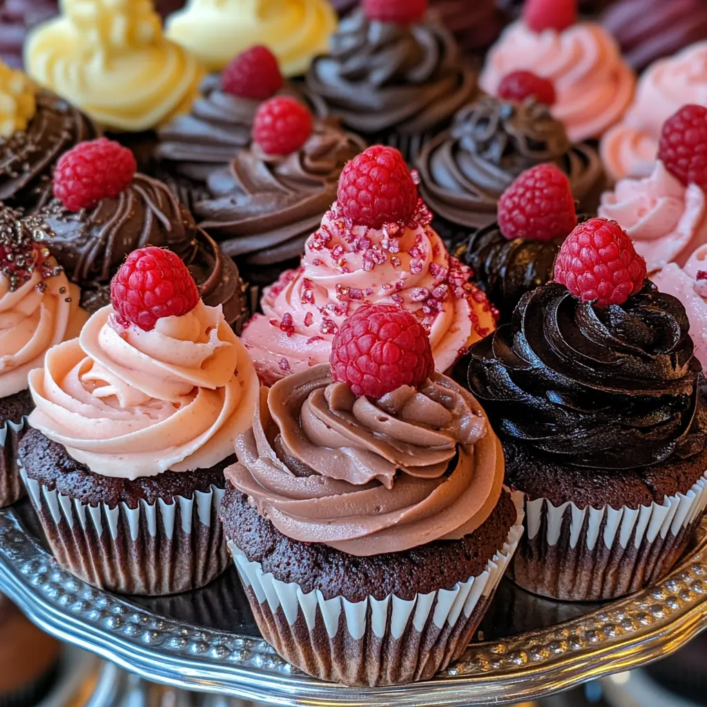 assorted-chocolate-raspberry-cupcakes-variety Assorted chocolate raspberry cupcakes including gluten-free and vegan