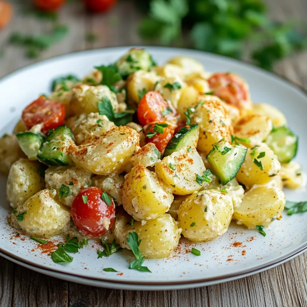 Hummus potato salad recipe.